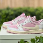 Tracis Scott x Air Jordan 1 Low Golf Pink White Sneakers DM7866-600