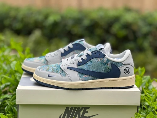 Travis Scott x Air Jordan 1 Low Gray Blue Clot JH6088-707