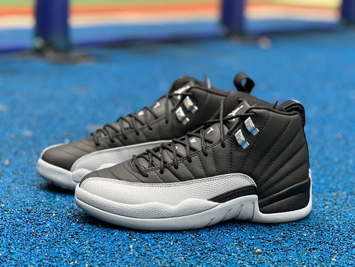 Air Jordan 12 "Wolf Grey" Black Grey Sneakers CT8013-010