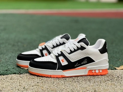 LOUIS VUITTON Trainer White Black Orange