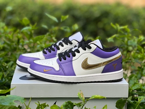 Air Jordan 1 Low White Purple Sneakers DC2024-028