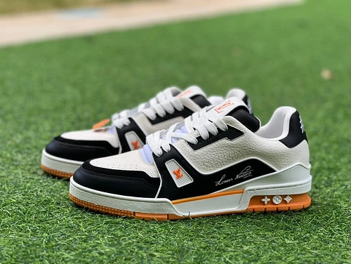 LOUIS VUITTON Trainer Black White Orange