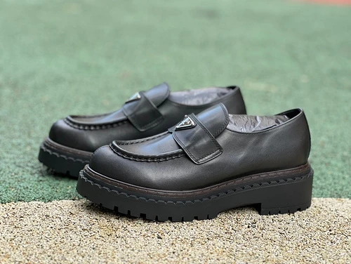 Prada Black Leather Loafers