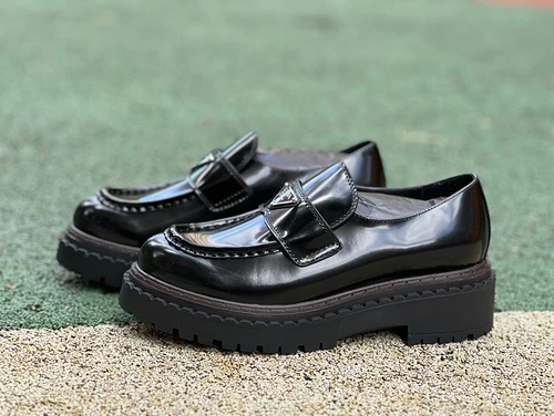 Prada Black Leather Loafers