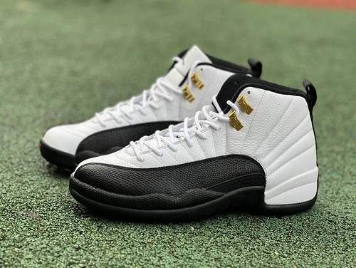 Air Jordan 12 "Taxi" Black White Gold Sneakers 130690-125