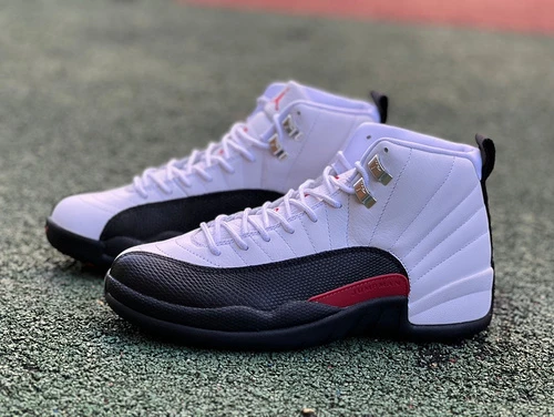 Air Jordan 12 White Black Red Sneakers CT8013-162