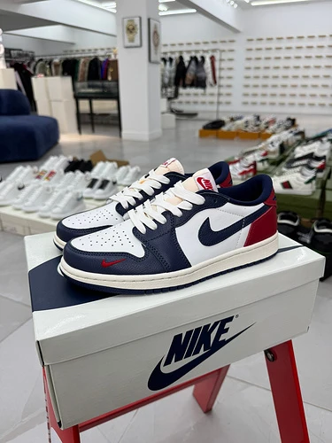 AJ1 Low White Blue Red HQ2993-100