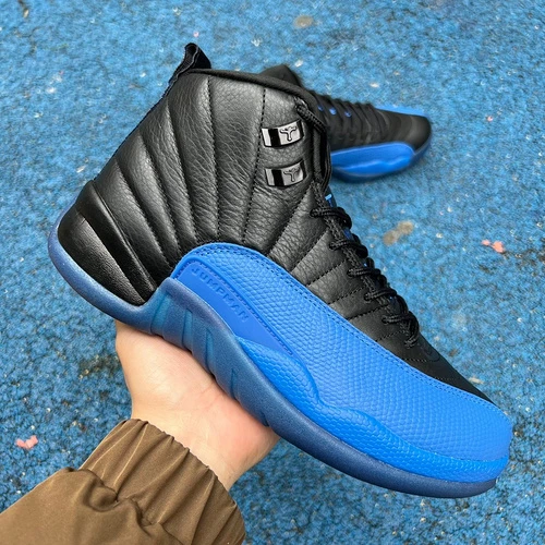 Air Jordan 12 "Game Royal" Black Blue Sneakers 130690-014