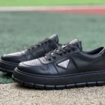 Prada Black Leather Sneakers