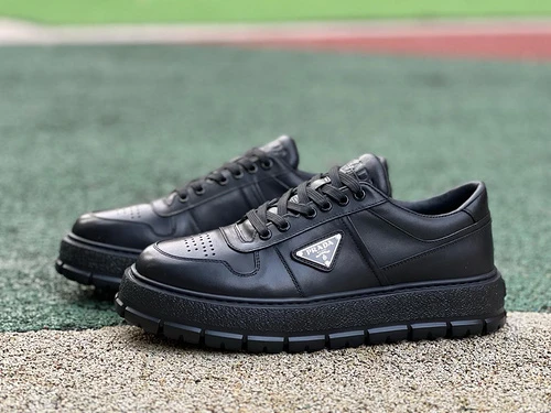 Prada Black Leather Sneakers