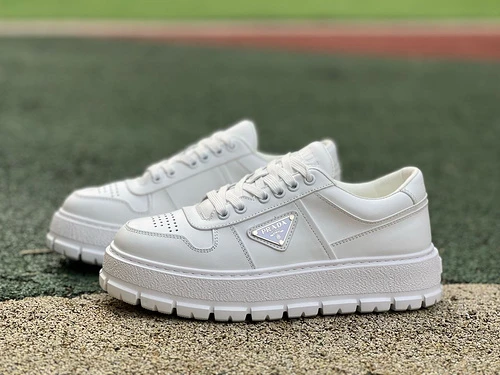 Prada White Leather Sneakers