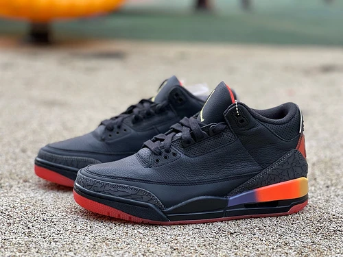 J Balvin x Air Jordan 3 "Rio" Black Rainbow RN Version