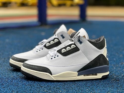 A Ma Maniere x Air Jordan 3 OG White Grey Blue Sneaker HV8571-100