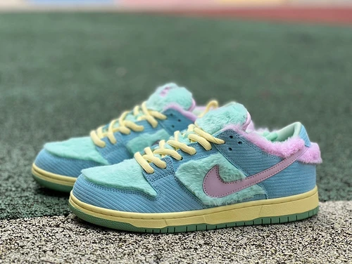 Verdy x Nike SB Dunk Low "Visty" Blue Pink Yellow FN6040-400