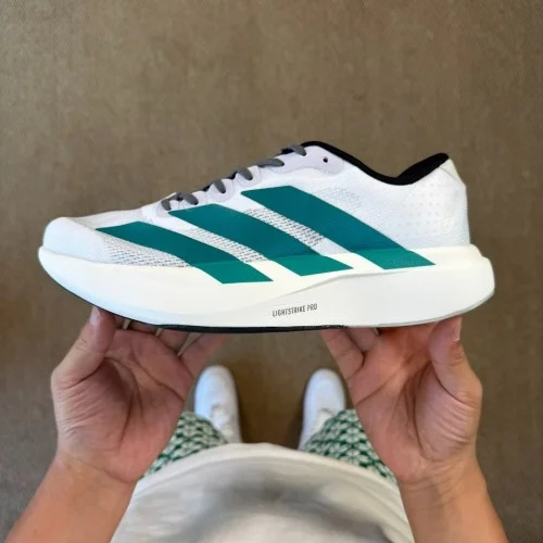 阿迪达斯 Adizero Evo SL 白绿马拉松跑鞋 JS4487