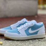 AJ1 低帮牛仔蓝白运动鞋