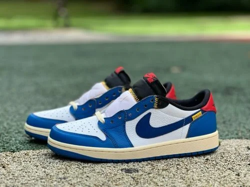 LJR版 AJ1 Union 低帮拼接白蓝运动鞋 DM7866-111