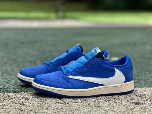 CS正版 AJ1 Travis Scott 低帮蓝白运动鞋 DM7866-400