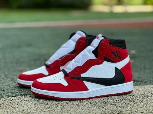 LJR版 AJ1 Travis Scott 高帮白红运动鞋 DH3227-601