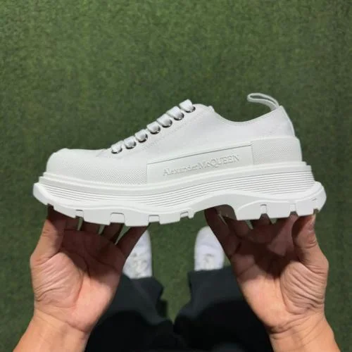 Alexander McQueen 厚底帆布鞋 低帮全白