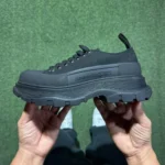 Alexander McQueen 厚底帆布鞋 低帮全黑