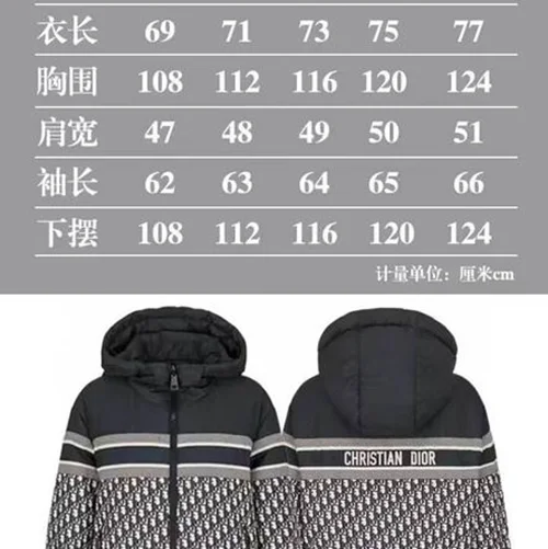 Dior 羽绒服奢华男士保暖夹克 S-XL