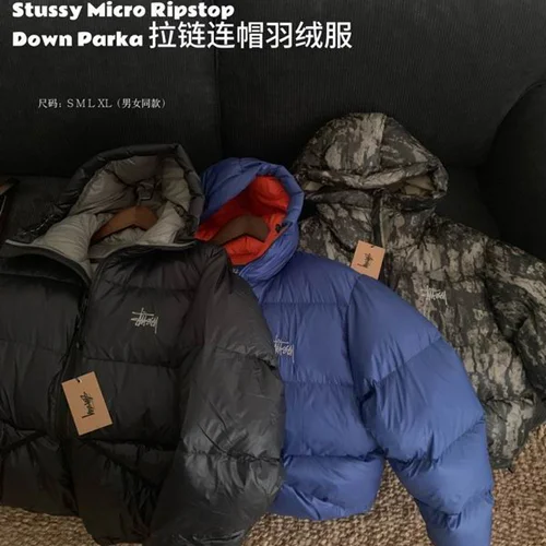 Stussy 羽绒服街头男士保暖夹克 S-XL